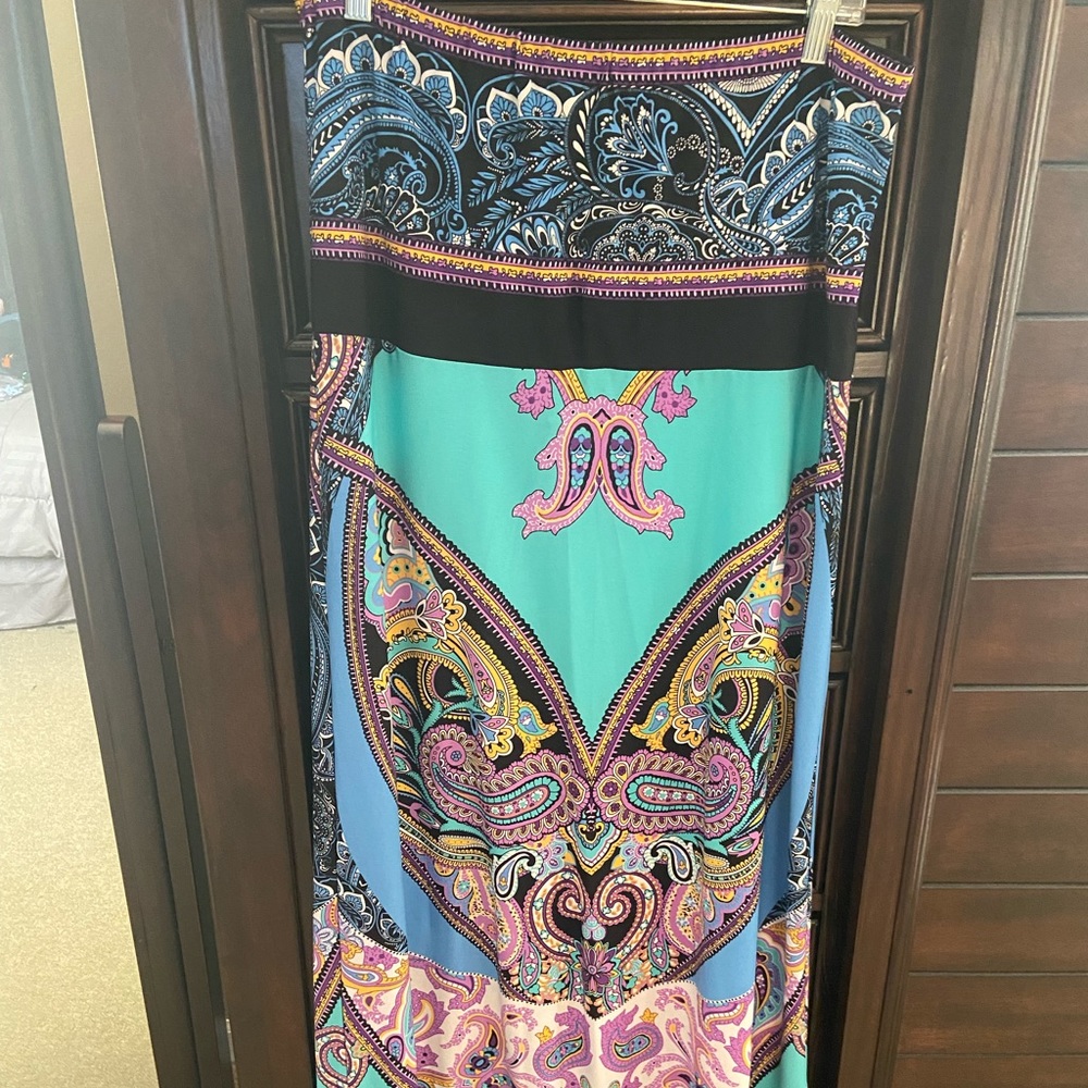 Lane Bryant colorful maxi Strapless dress/skirt.